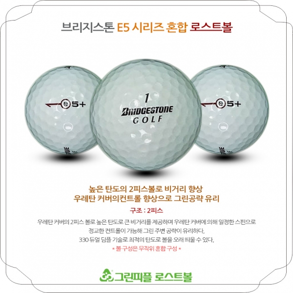 그린피플,브리지스톤 E5 시리즈 혼합 2피스 B+급 로스트볼 16개