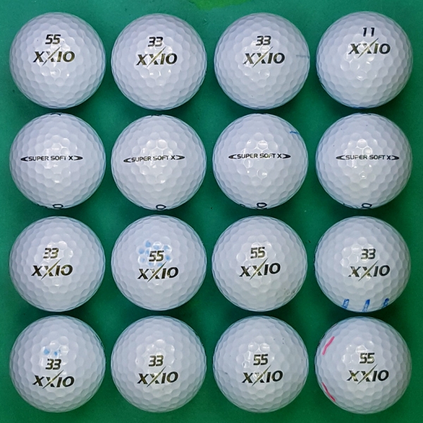 그린피플,던롭 젝시오 슈퍼소프트 X 화이트 3피스 A-급 로스트볼 16개