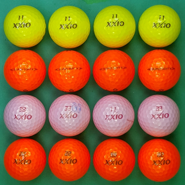 그린피플,던롭 젝시오 슈퍼소프트 X 컬러혼합 3피스 A급 로스트볼 16개