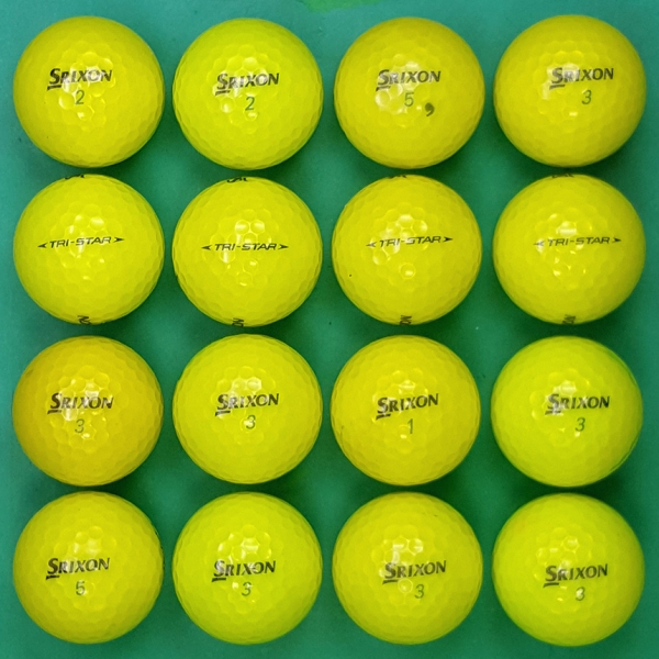 그린피플,스릭슨 TRI-STAR(트라이스타) 옐로우 3피스 A-급 로스트볼 16개