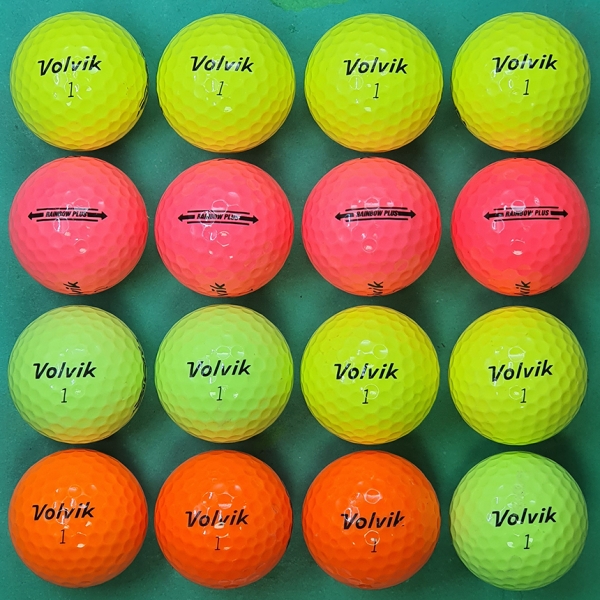 그린피플,볼빅 레인보우 플러스(RAINBOW PLUS) 컬러혼합 2피스 B+급 로스트볼 16개