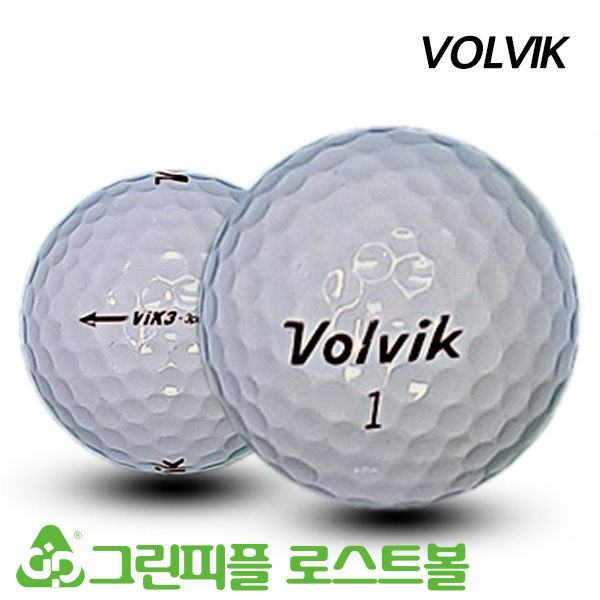 그린피플,볼빅 VIK3 화이트 3피스 A+급 로스트볼 16개