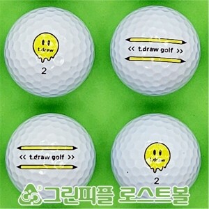 티 드로우(t-draw) 고반발 화이트 2피스 B+급 로스트볼 16개
