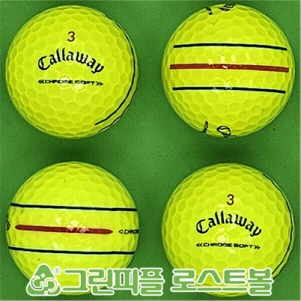 그린피플,캘러웨이 크롬소프트 트리플트랙 옐로우 3피스 B+급 로스트볼 16개
