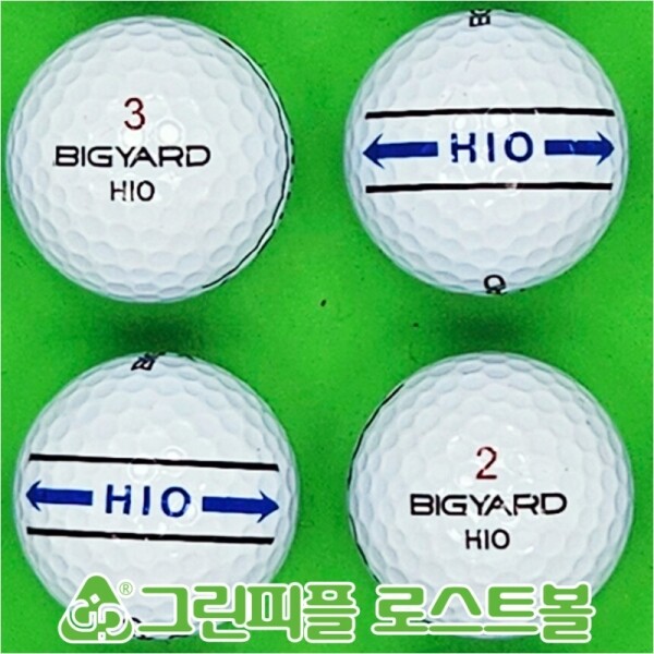 그린피플,빅야드 하이오(HIO) 3선퍼팅라인/화이트 2피스 A급 로스트볼 16개