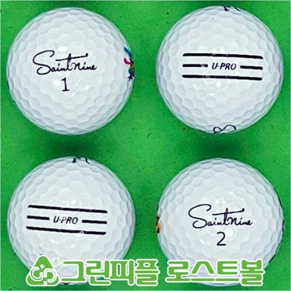그린피플,빅야드 세인트나인 U-PRO 화이트 2피스 A-급 로스트볼 16개