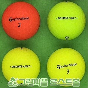 테일러메이드 디스턴스 플러스 소프트 컬러혼합 2피스 A-급 로스트볼 16개
