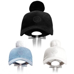 그린피플 테크스킨 여성 퍼 리본 코듀로이 골프모자 3color