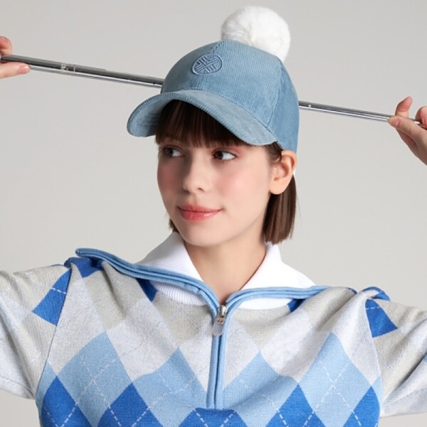 그린피플,그린피플 테크스킨 여성 퍼 리본 코듀로이 골프모자 3color