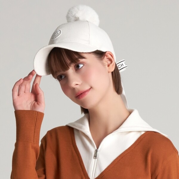 그린피플,그린피플 테크스킨 여성 퍼 리본 코듀로이 골프모자 3color