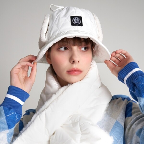 그린피플,그린피플 테크스킨 여성 패딩 이어머프 버킷햇 2color