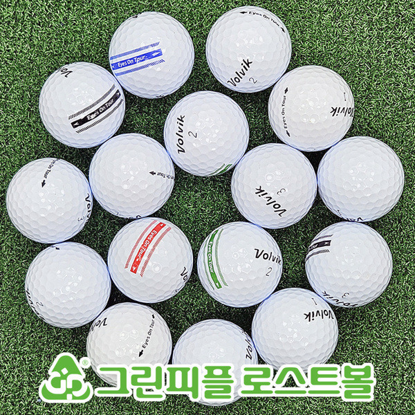 그린피플,볼빅 아이즈온 투어 화이트 3피스 B급 로스트볼 16개