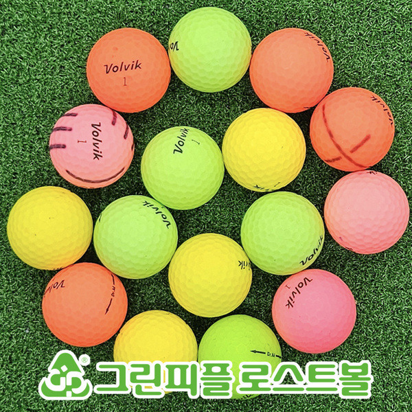 그린피플,볼빅 닥터엠(Dr.M) 무광 컬러혼합 2피스 A-급 로스트볼 16개