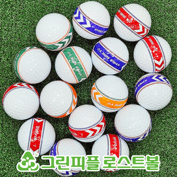 그린피플,볼빅 하이퍼소닉 V12 소프트트랙 360도 3피스 A+급 로스트볼 16개