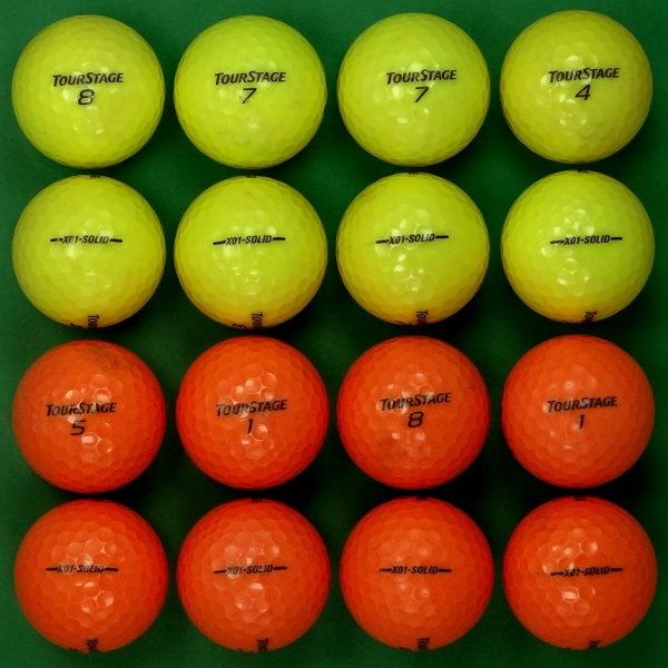 그린피플,투어스테이지 X01 솔리드 컬러혼합 4피스 B+급 로스트볼 16개