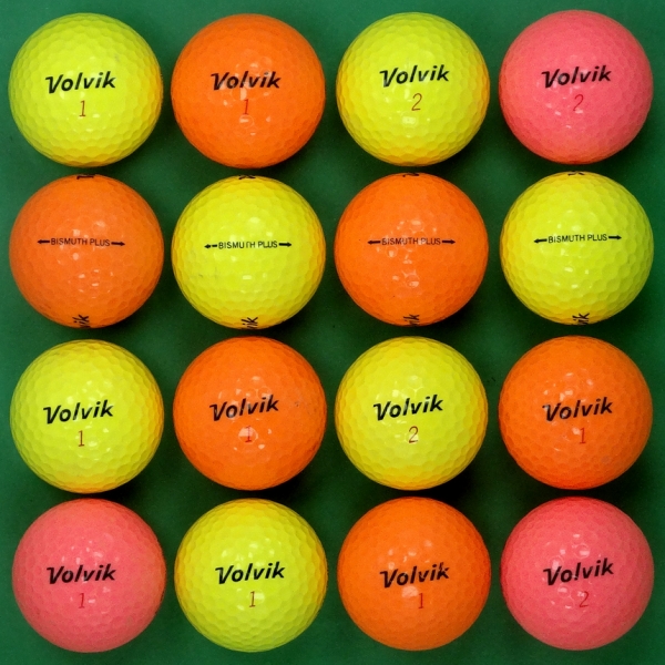 그린피플,볼빅 뉴 비스므스 플러스 컬러혼합 3피스 B+급 로스트볼 16개