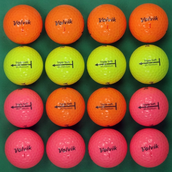 그린피플,볼빅 트리플소프트 프리미엄 컬러혼합 3피스 B+급 로스트볼 16개